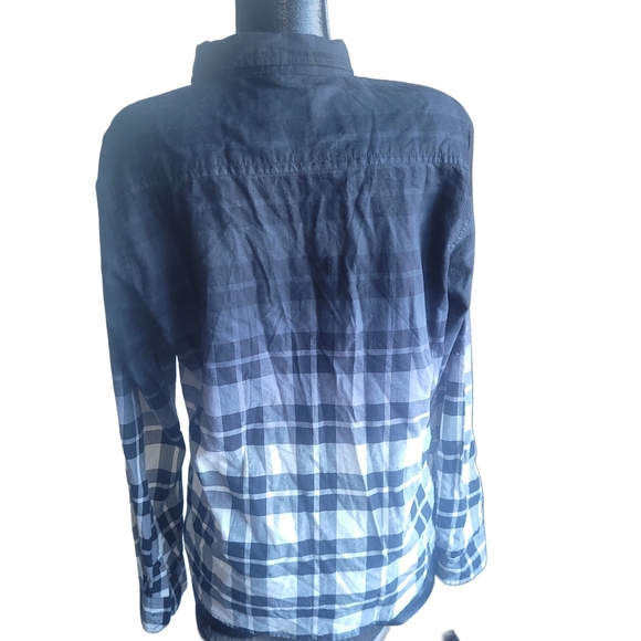 Brooklyn Calling Black and White Checkered Ombre Mens Shirt M - Picture 4 of 5